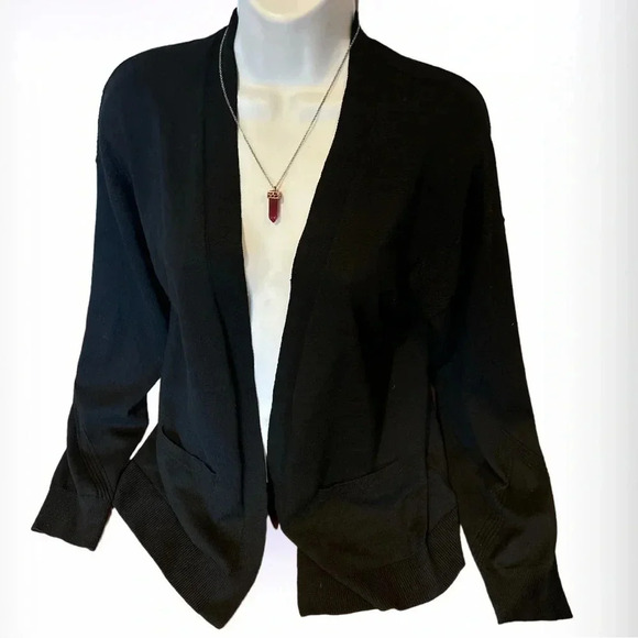 Love  Scarlett Black knit longsleeve cardigan sweater Sz L - Picture 1 of 11